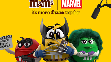 M&M'S spokescandies Red, Yellow and Green in Marvel costumes